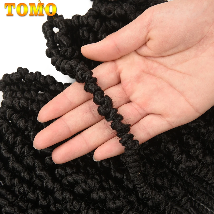 

Passion Twist Hair 8Inch Synthetic Crochet Braiding Hair Extensions 15Strands Short Bobm Twist Curly Crochet Braids Bug Brown