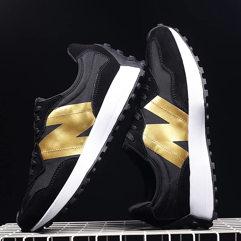 

High-end leather + canvas jogging shoes for men and women, youth fashion New Balance outdoor sports fitness couple running shoes