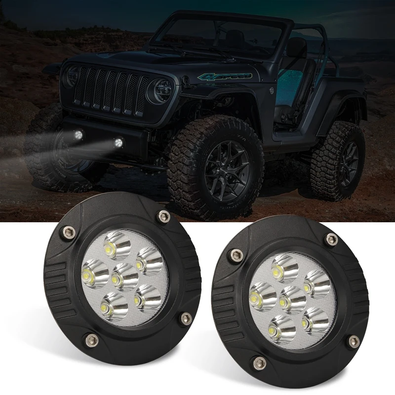 

60W 4800LM Embedded Spot Flood Car LED Work Lights Auto Truck SUV Boat Off-Road Lamp Flush Mount