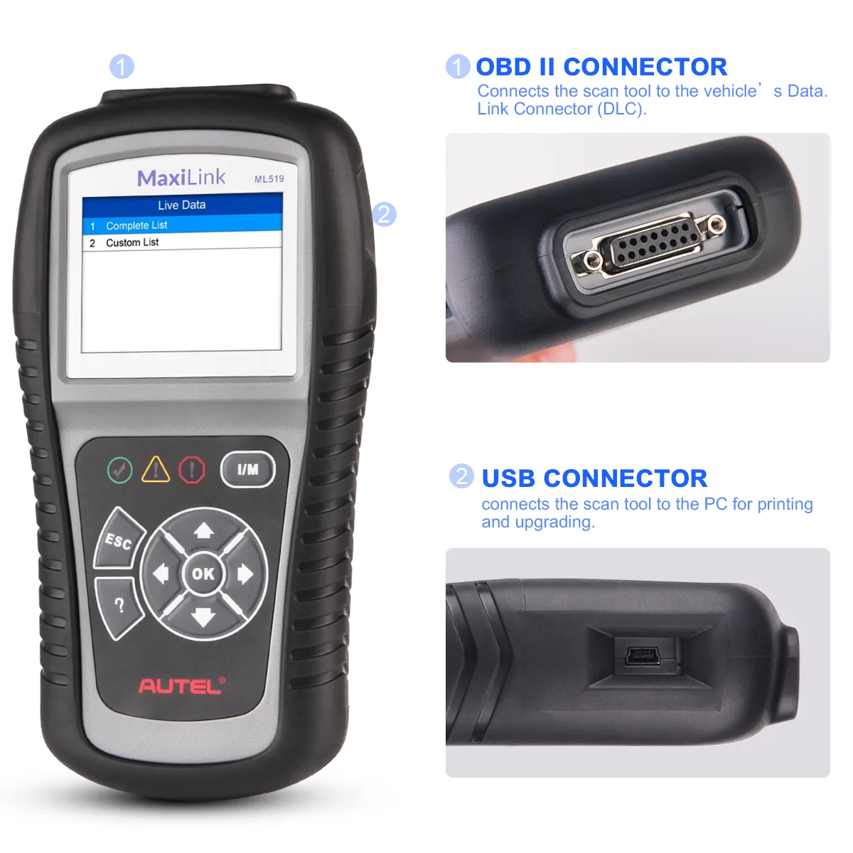 Autel MaxiLink ML519 улучшенный режим 6 OBD2 автоматический сканер EOBD диагностический