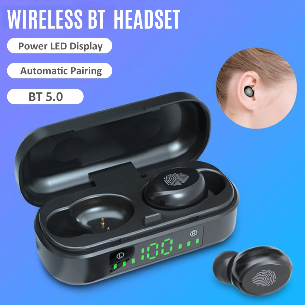 V 8 TWS Bluetooth 5 0 гарнитура наушники светодиодные чувствительные сенсорные