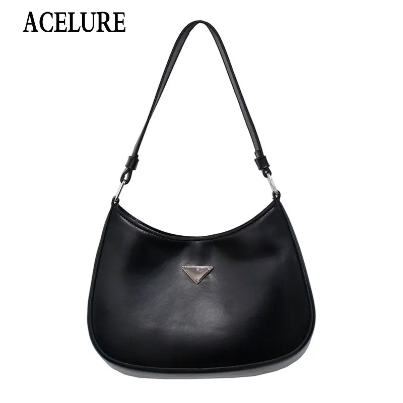 

ACELURE Small Soft PU Leather Black White Shoulder Crossbody Bags for Women Fashion Simple Style Female Fashion Messenger Bags