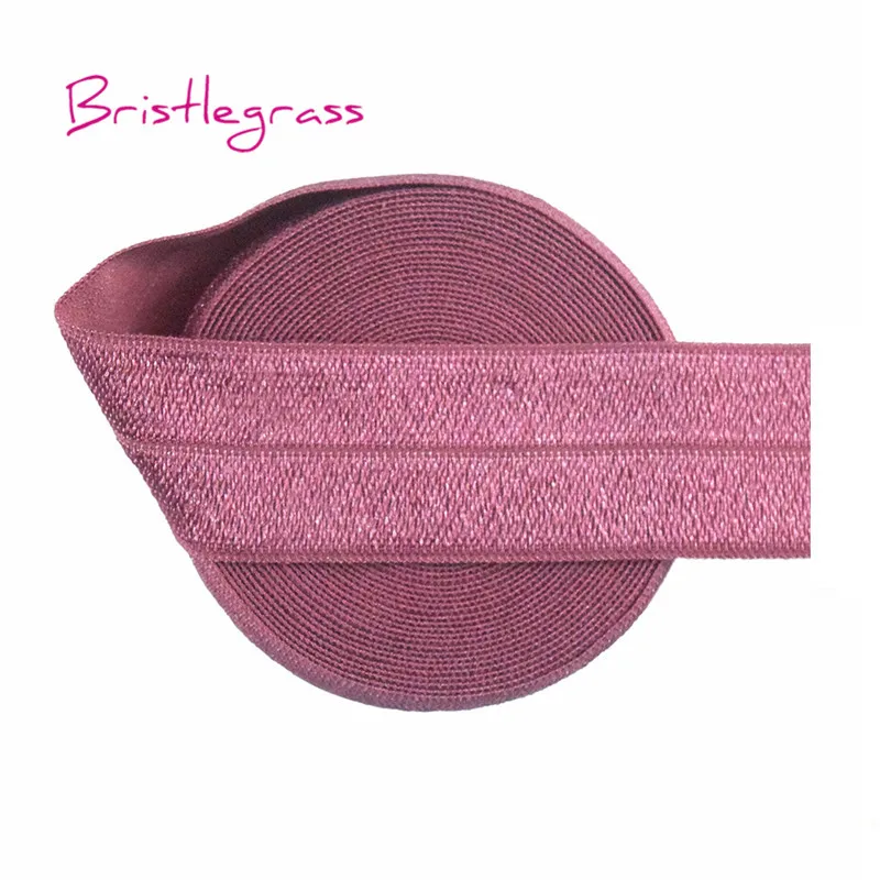 Victorian Rose BRISTLEGRASS 5 ярдов " 25 мм твердые блестящие FOE сгибаются по эластичности спандекс атласные ленты повязка для волос платье-пачка кружево отделка Шитье - Цвет: Victorian Rose