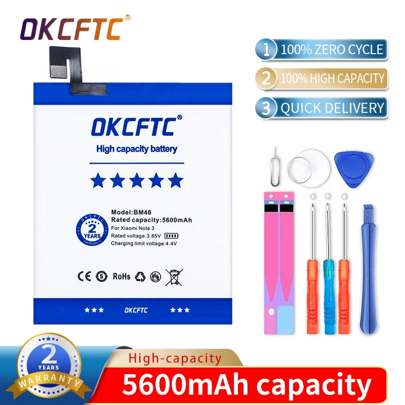 

Original Replacement BM46 Battery For Xiaomi Redmi Note 3 Pro Hongmi Note3 Redrice Note 3 Genuine Phone Battery 5600mAh