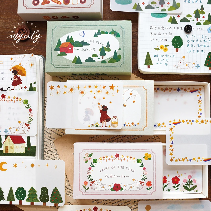 30 шт./компл. Творческий сказочный лес записываемые бумажные наклейки украшения DIY
