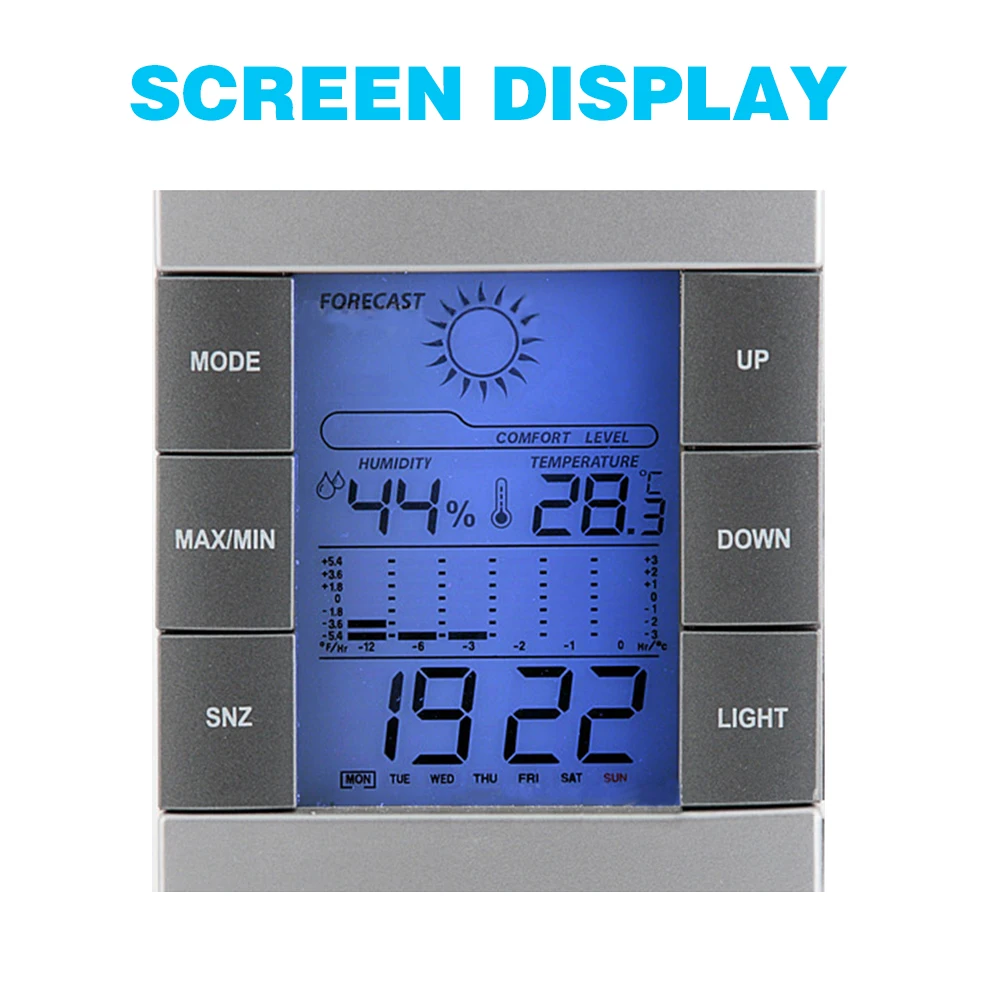 Junejour 1 шт. Крытый/Погодная станция с ЖК дисплей цифровой Температура измеритель