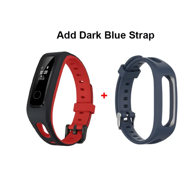 red n darkblue strap Умный Браслет huawei Honor Band 4 для бега, трекер, умный плавательный водонепроницаемый Bluetooth фитнес-трекер, монитор сна - Цвет: red n darkblue strap