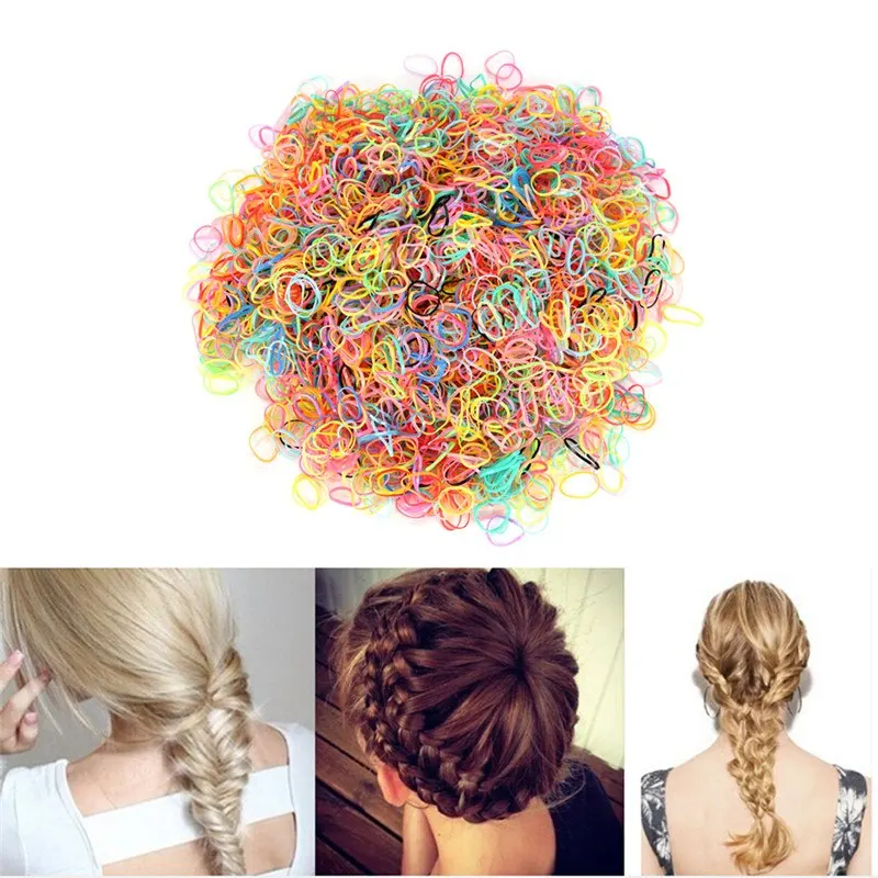 3000 шт./пакет Детские ТПУ держатели для волос Резинки из эластичной ткани девочек