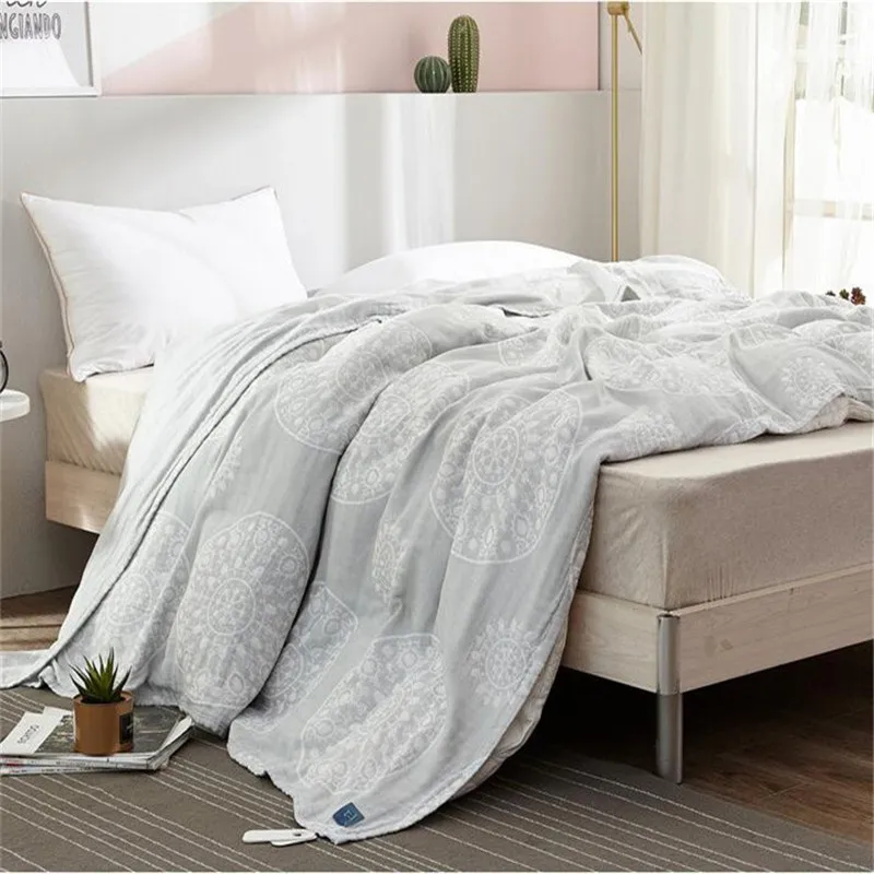 4 слоя хлопка муслин Одеяло для малышей детей и взрослых Универсальная летняя