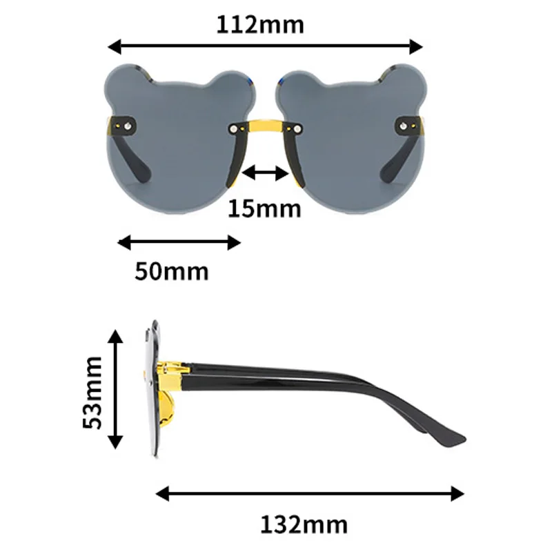 

Sunglasses For Kid Outdoor Cute Glasses Sun Protection Eyewear Little Bear Gradient Color Len Eyeglass Children Rimless Sunglass
