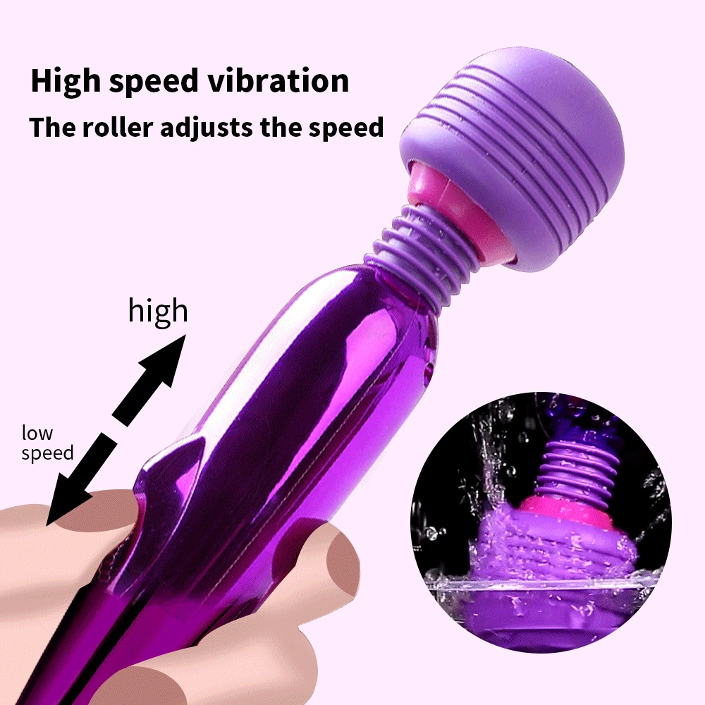 Вибратор Волшебная палочка с вращением на 360 ° USB-зарядка устройство для массажа