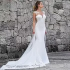 Женское шифоновое платье без рукавов MNGRL, простое свадебное платье в стиле ретро с 3D цветами, белое платье для свадьбы