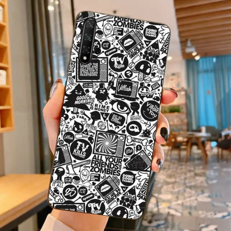 

Anime Graffiti Sticker Phone Case for Huawei Honor 8x C 9 10 i lite play view 10 20 30 5A Nova 3 I