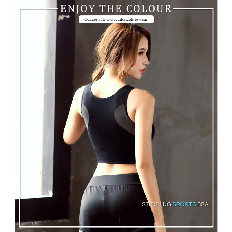 Женский бесшовный ударопрочный спортивный бюстгальтер со съемными чашками с