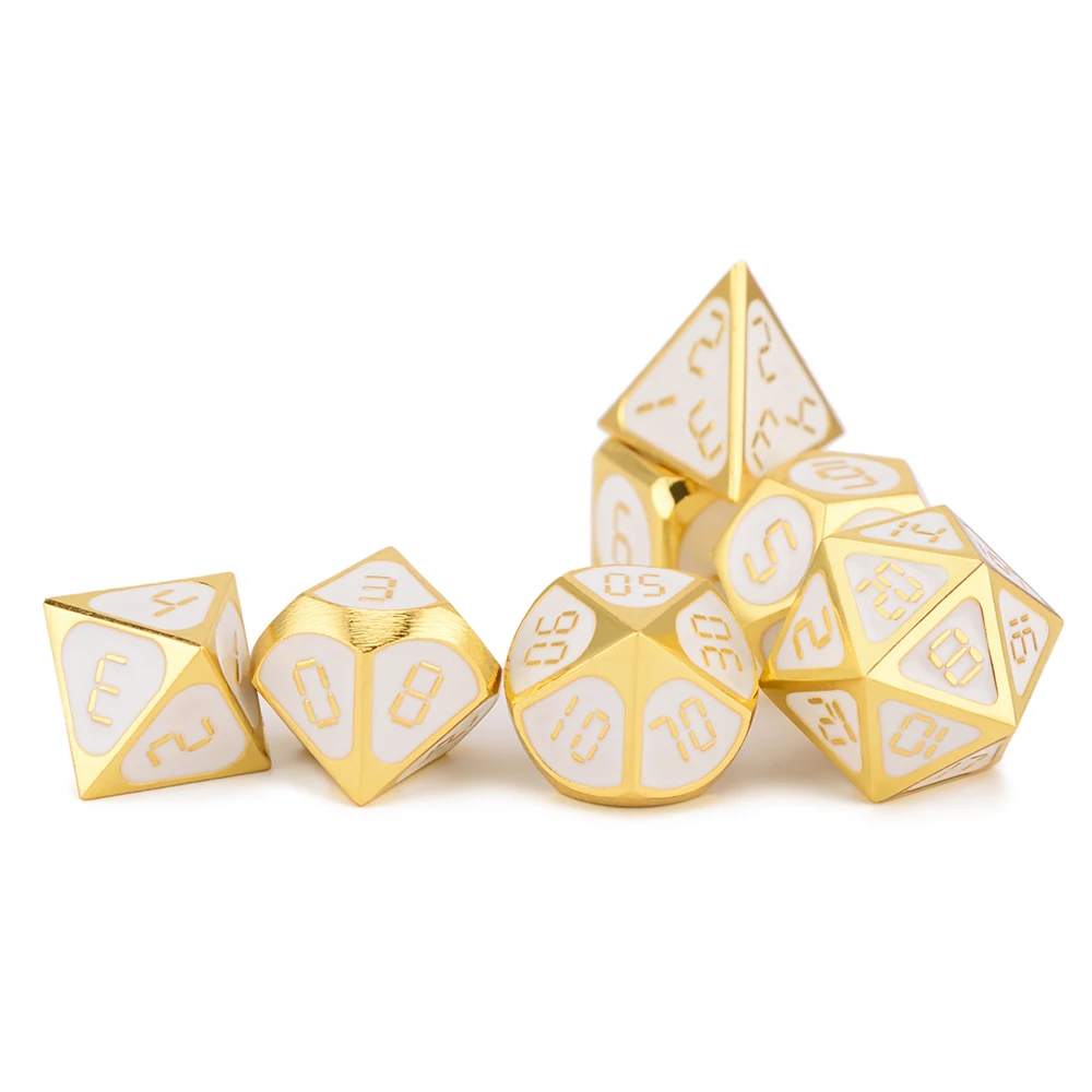 Цифровые металлические кубики с мягким шнурком для настольных игр DnD D4 D6 D8 D10 D% D12 D20