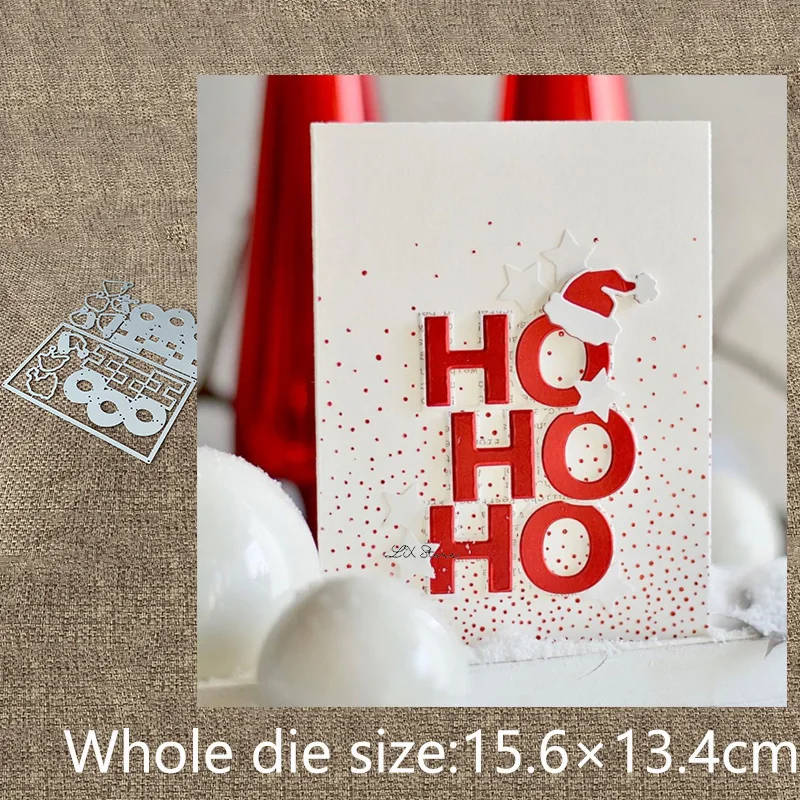 

XLDesign Craft Metal Cutting Dies stencil mold Christmas hat HOHOHO frame scrapbook Album Paper Card Craft Embossing die cuts