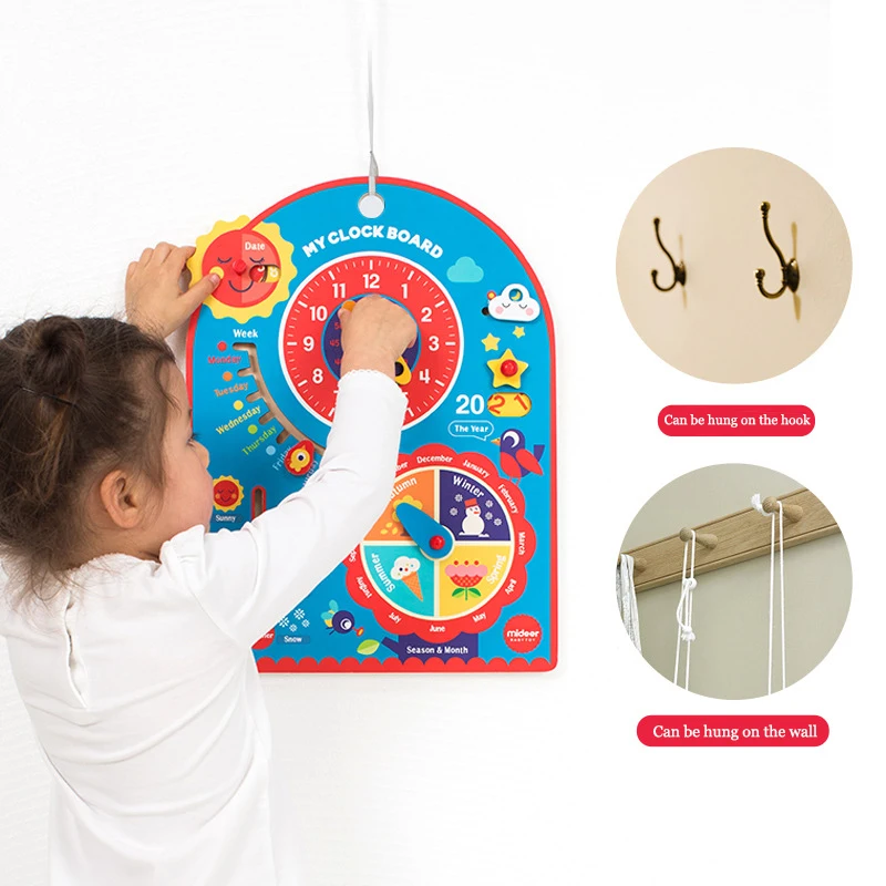 Часы Mideer игрушки деревянные часы подвесная доска детское Когнитивное время
