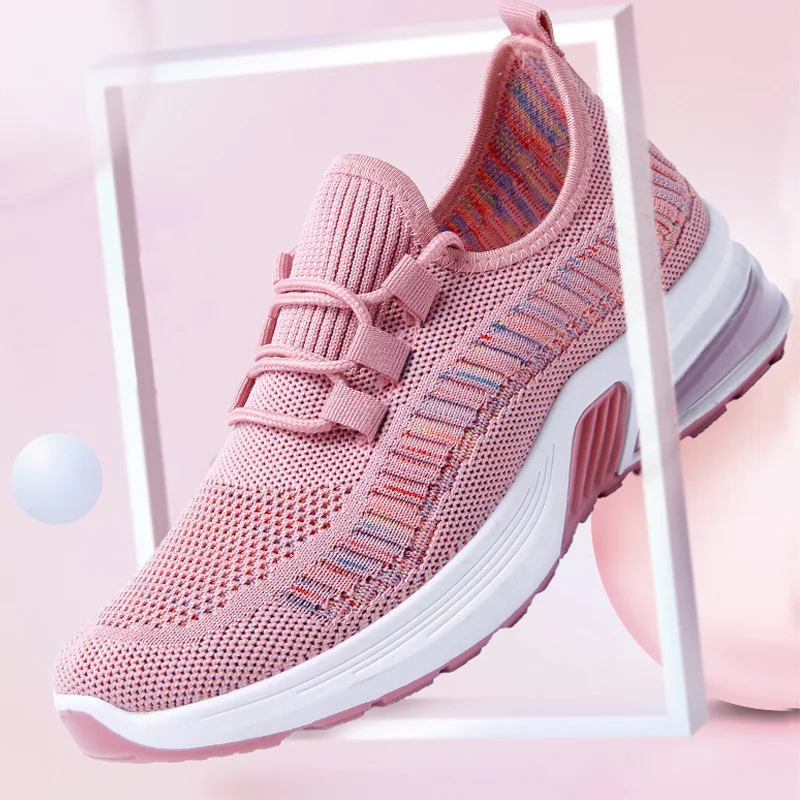 Women Sneakers Casual Shoes Comfortable Mesh Lace-Up Ladies Sport Shoes Wedges Chunky Women's Vulcanized Shoes Females Sneakers