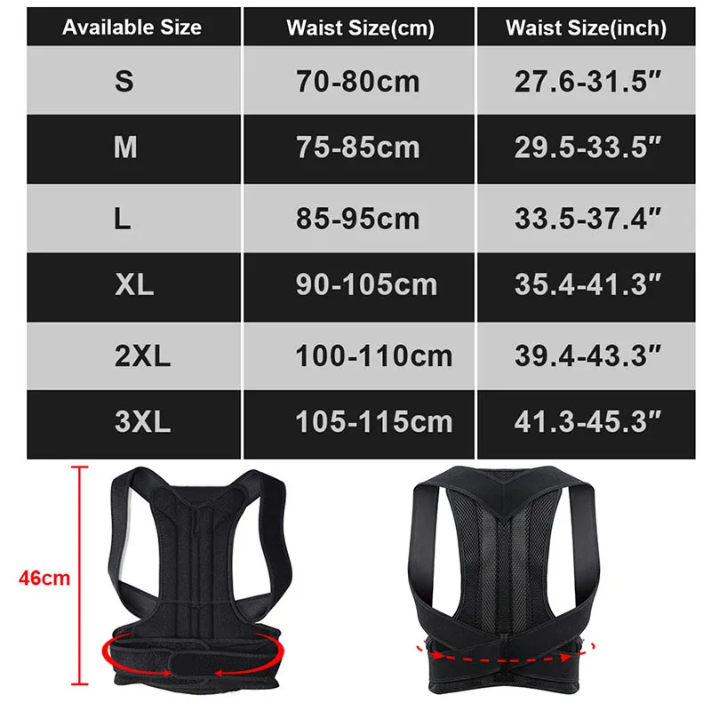 

Back Brace Posture Corrector For Women Men Back Lumbar Support Shoulder Posture Support Improve Posture Provide Back Pain Relief