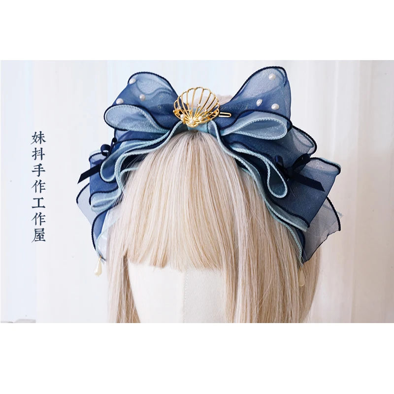 

AP Gradient Shell KC Headdress Original Handmade Lolita Accessories Yarn Feel Hair Band Hair Accessories