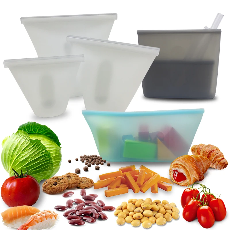 Кухня Микроволновая печь Bento Ланч-бокс многоразовый силиконовый контейнер для еды для хранения овощей герметичный Ziplock сэндвич-мешок BPA бесплатно