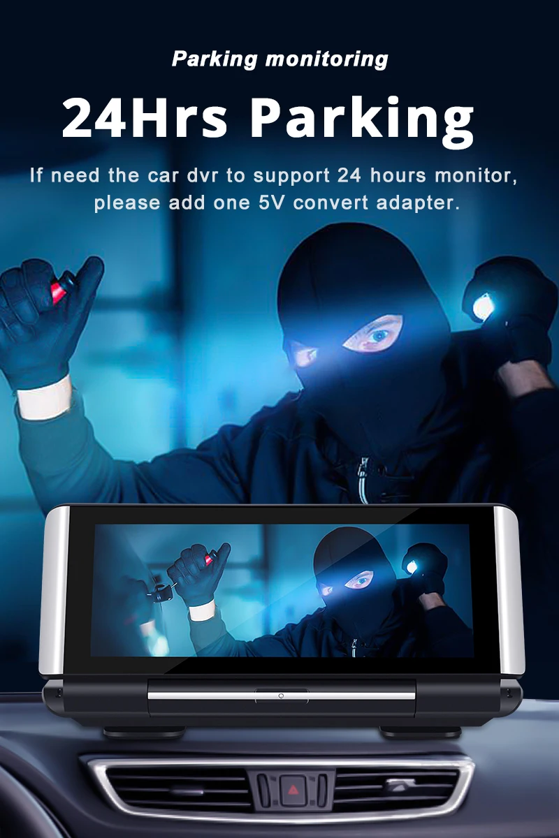 $109.26 Bluavido 7 Inch 4G Android 8.1 Car DVR GPS 2G RAM FHD 1080P Video Recorder Dual Lens Dashboard Camera WiFi App Remote Monitoring