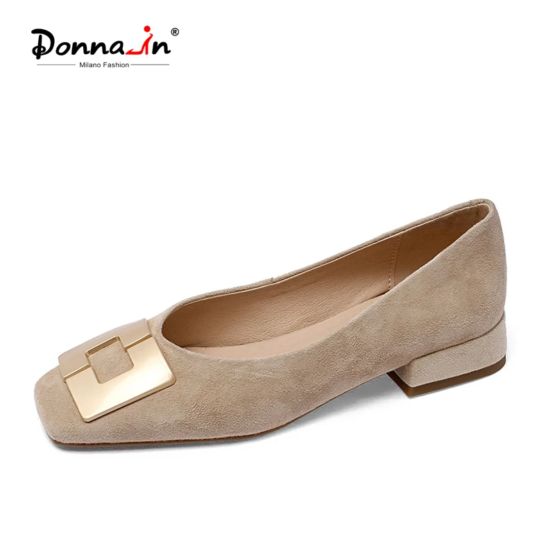 Женские балетки Donna in летние офисные из натуральной замши на низком каблуке с