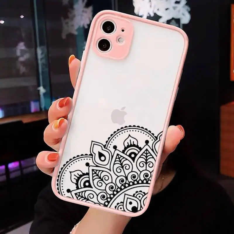 

Mandala Aesthetics pattern Phone Case matte transparent For iphone 7 8 11 12 plus mini x xs xr pro max cover