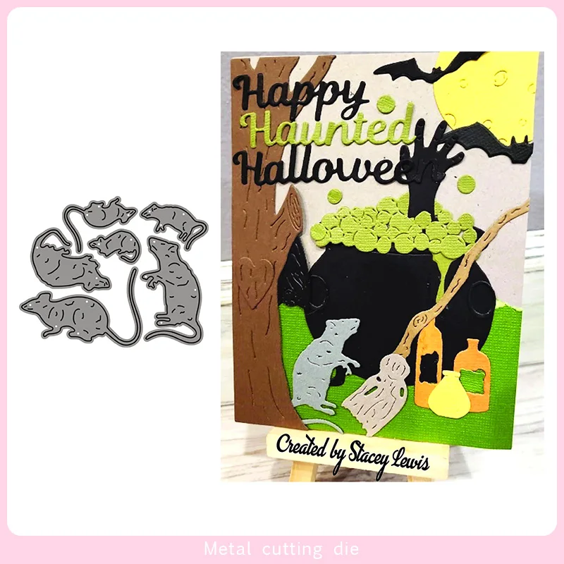 Металлические Вырубные штампы в виде животных и мыши для сделай сам скрапбукинга