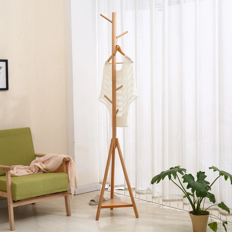 

Solid Wood Coat Rack Nordic Family living Room Clothes Rack Hanging Bag Rack In Bedroom Living Room Furniture Clothes Hanger
