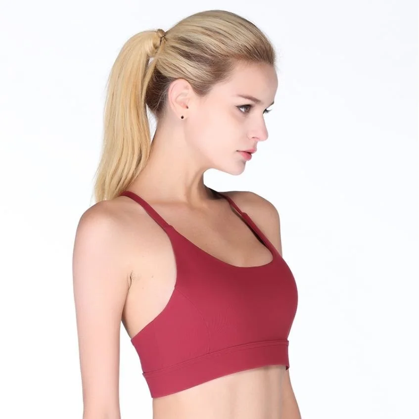 Женский сексуальный спортивный бюстгальтер однотонная майка без рукавов для