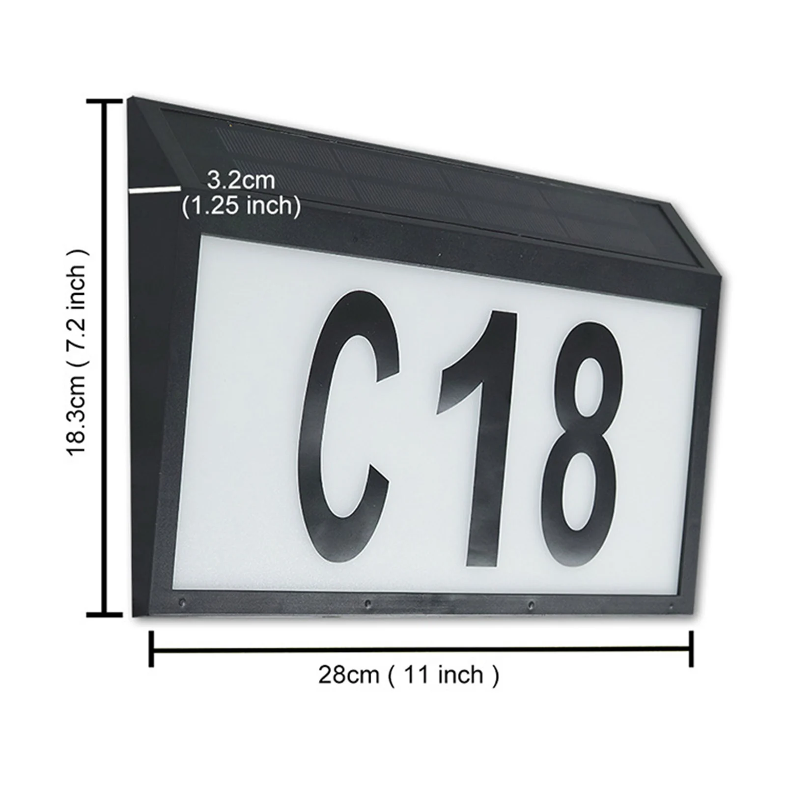 

Waterproof Solar Address Sign Light Sensor Solar Powered House Number Garden