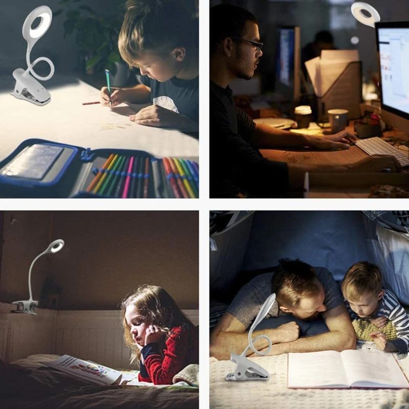 

Clip On Reading Light 28 LED Rechargeable Book Light with 3 Color x 3 Brightness Eye Protection Kids Lamp Touch Control Light