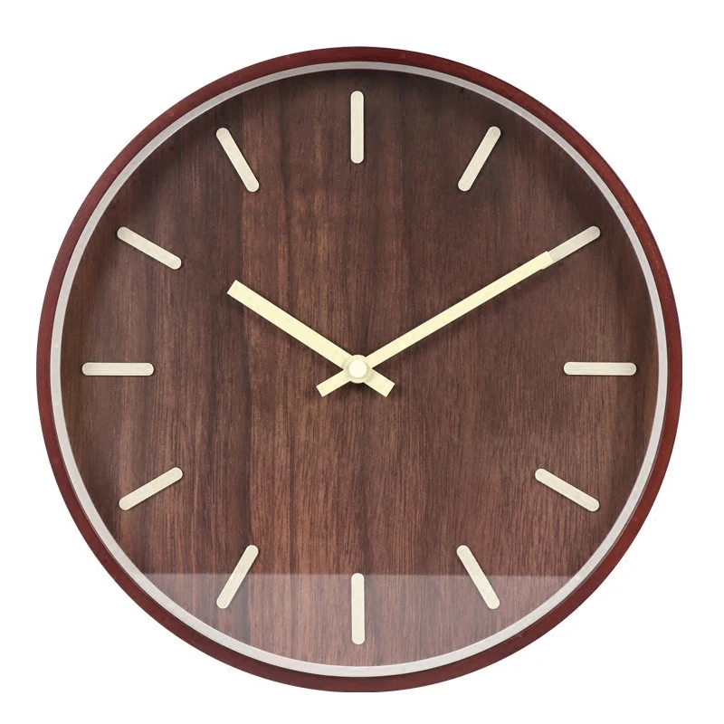14 Inches Nordic Wall Clock Vintage Wooden Living Room Decoration Wall Watches Home Decor Mute Creative Bedroom Clocks Undefined