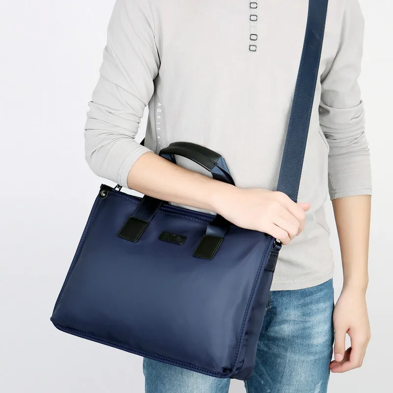 Сумка мессенджер Мужская нейлоновая водонепроницаемая Черная|Мужские портфели|