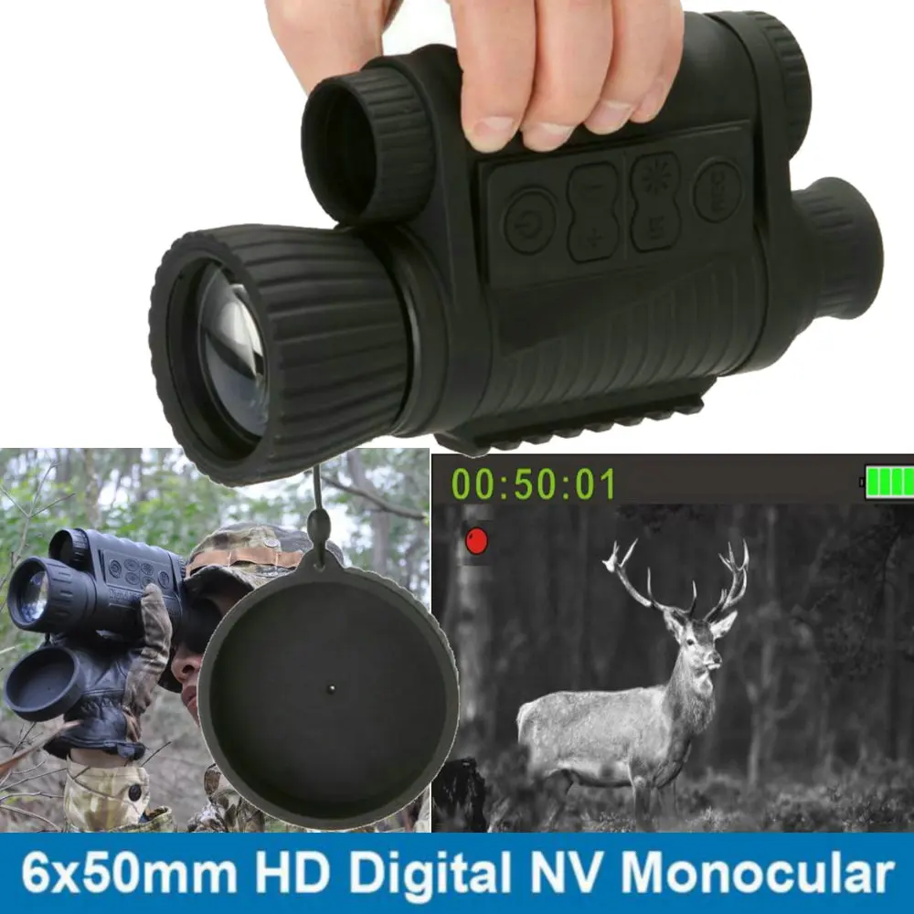 Цифровой Монокуляр ночного видения с ИК подсветкой 6x50 мм 5 МП HD камера Охотничья