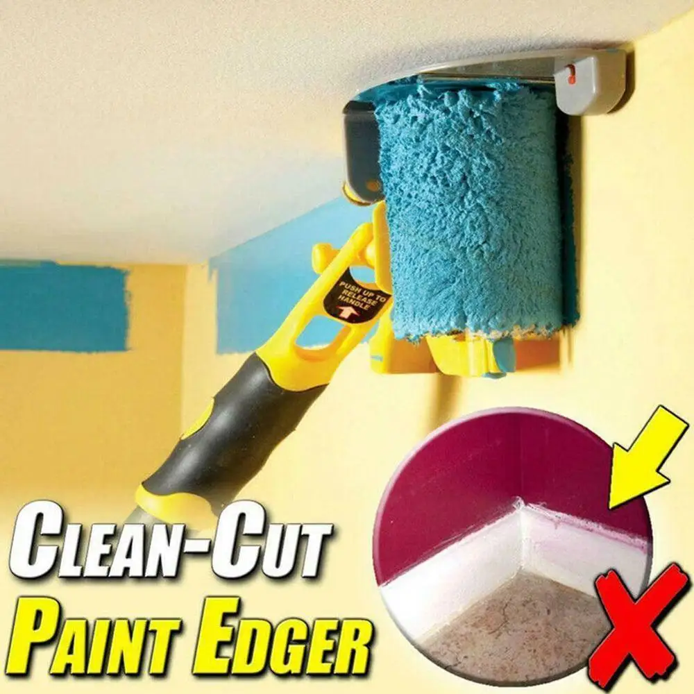 

Clean-cut Paint Edger Roller Brush Safe Tool Portable For Home Wall Ceilings New 2020 Multifunctional Paint Roller Wall Brush