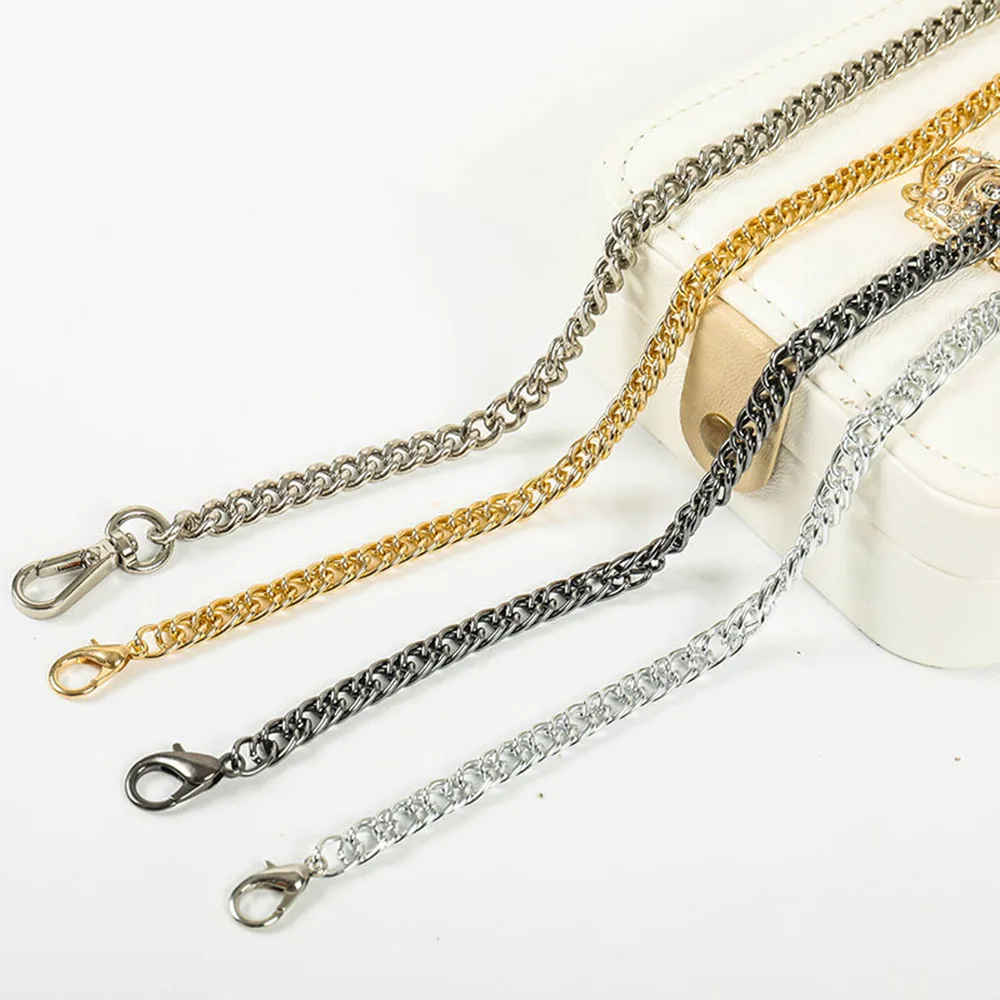 

120cm Exquisite Handbag Metal Chains Black Gold Silver Shoulder Bag Strap DIY Purse Chain Bronze Handles Bag Accessories