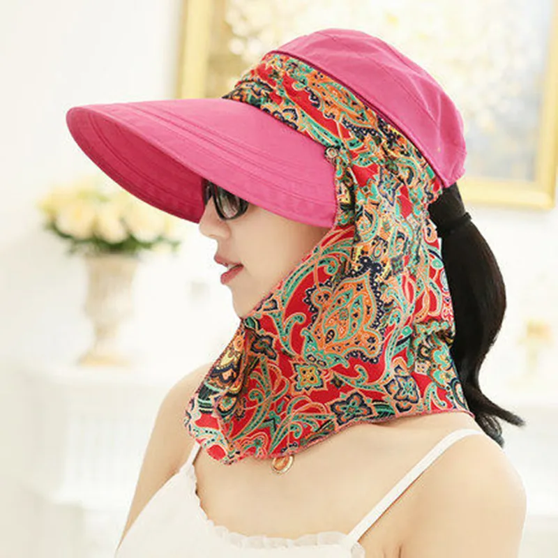 

Summer Hats for Women Chapeu Feminino New Fashion Visors Cap Sun Hat Collapsible Anti-uv Hat 9 Colors Beach Cap