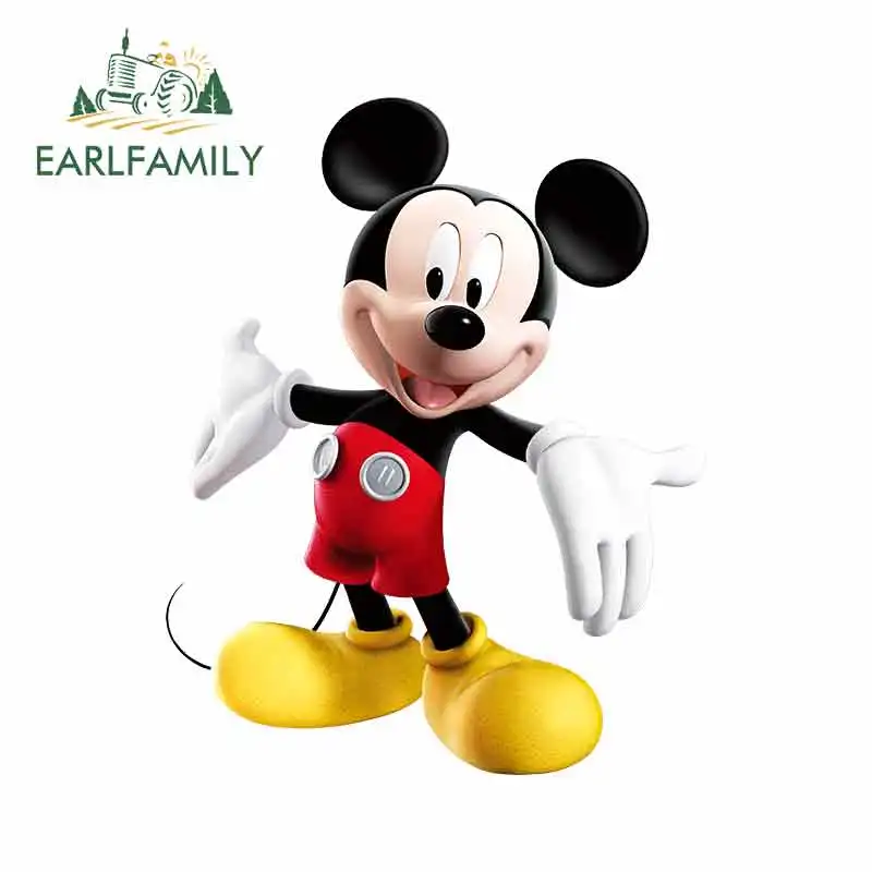 EARLFAMILY, 13 см x 10,2 см, автомобильные наклейки с Микки Маусом, виниловые, водонепроницаемые, для автомобиля, мотоцикла, ноутбука, аниме, аксессуары