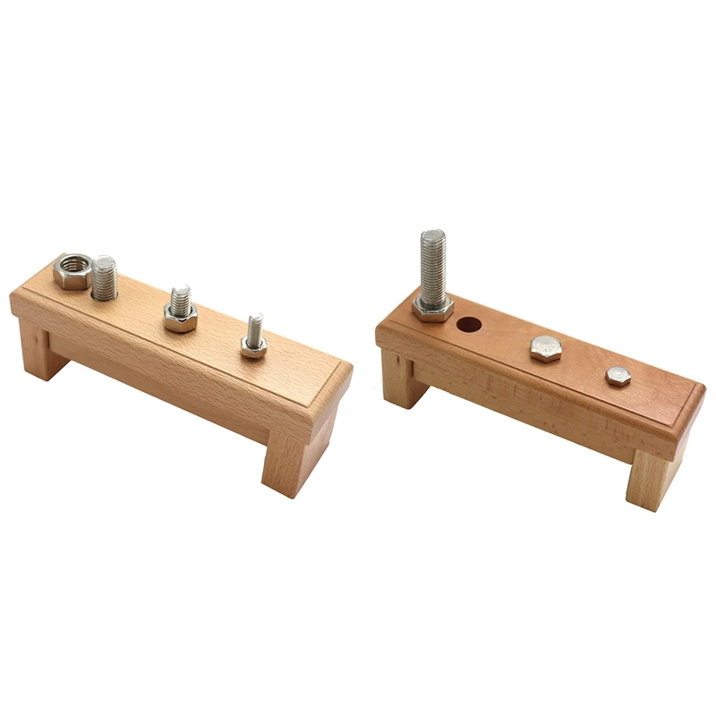 Juguete de madera para atornillar y atornillar, material did&aacute;ctico de atornillar para ni&ntilde;os, juguete de entrenamiento de pr&aacute;ctica de vida-0