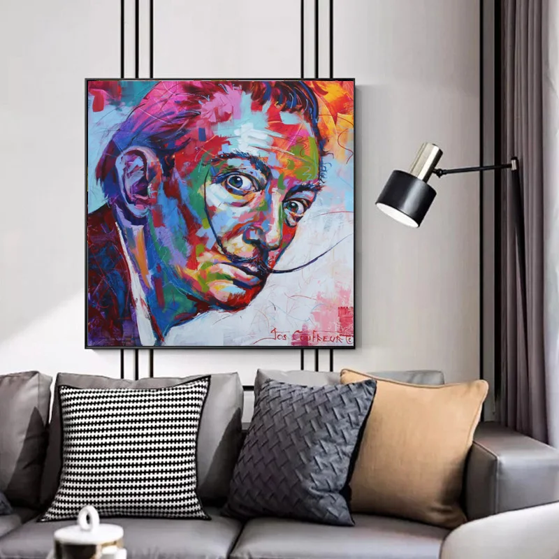 Salvador Dali постеры поп-арт портрет граффити Картина Настенная картина для гостиной спальни кабинет украшение дома без рамы