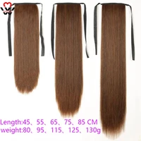 manwei 55 85cm long straight synthetic ponytail red black brownpony tail hair extensions heat resistant horsetail hairpiece