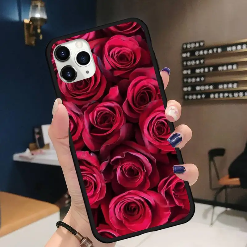 

rose Phone Case for iPhone 11 12 pro XS MAX 8 7 6 6S Plus X 5S SE 2020 XR mini Funda