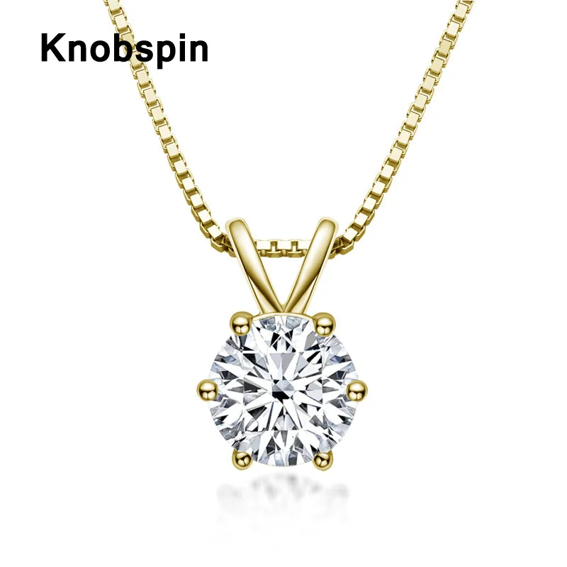 

Knobspin Real 100% 925 стерлингового серебра Новая мода v-образной формы 1 карат муассанит очарование любви для ожерелья для женщин, хорошее ювелирное...
