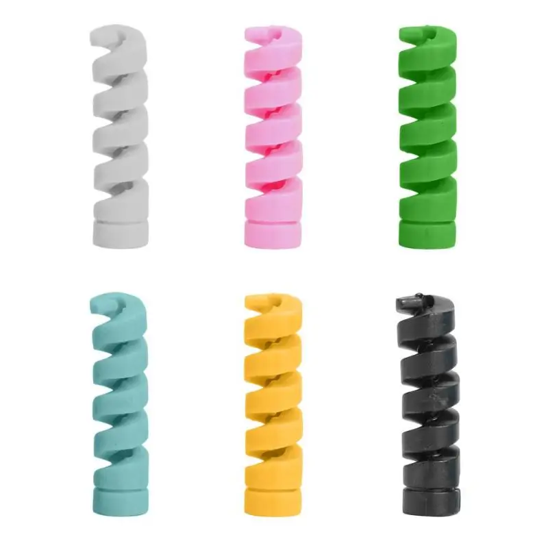 Спиральная Дата зарядный кабель протектор Winder Saver Обложка USB зарядное устройство