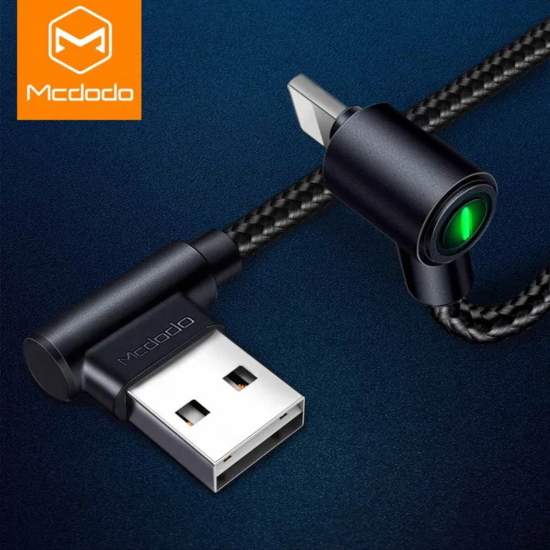 USB кабель для iPhone, MCDODO светодиодный кабель для быстрой зарядки данных для iPhone XS Max XR X 8 7 6 6S 5S iPad шнур для зарядки мобильного телефона