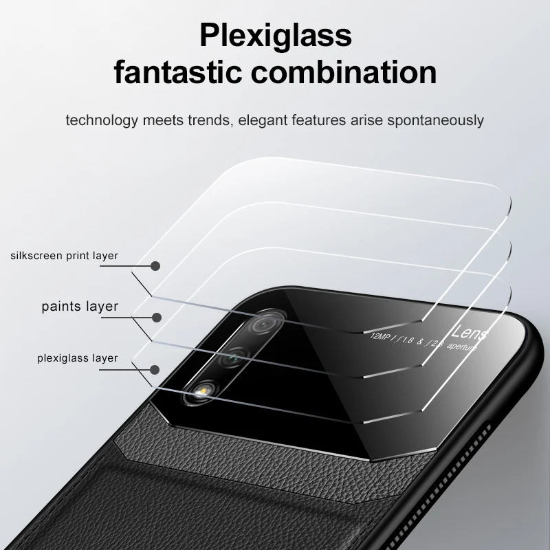 I coque чехол для HuaWei Honor 9X Pro Honor9X кожаный зеркальный стеклянный Силиконовый