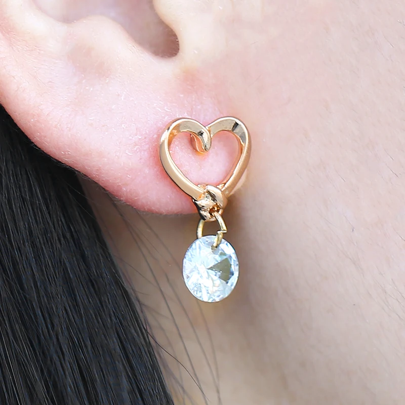 Женские серьги-гвоздики в форме сердца Shellhard винтажные серьги с фианитами и