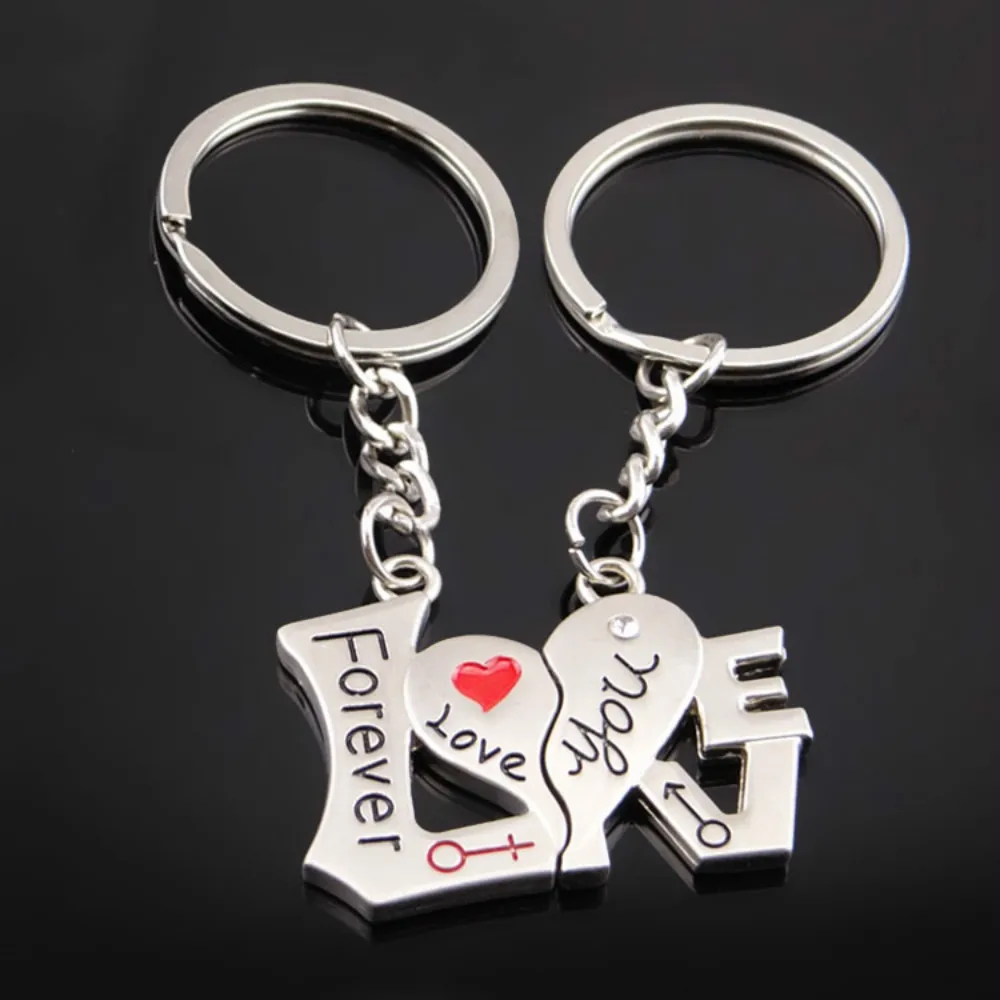 

New Fashion Jewelry I LOVE YOU Heart Keychain Ring Keyring Lover Romantic Creative New Chaveiro Couple Key Chain Best Gift